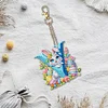(US Local)PET Double Sided Special Shaped Easter Alphabet DIY Diamond Painting Keychain