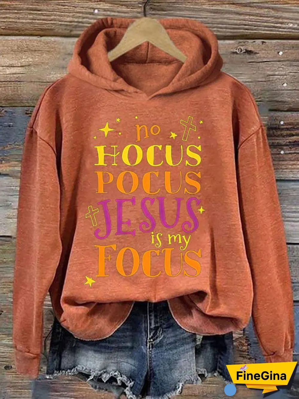 Women's No Hocus Pocus Jesus Is My Focus Halloween Hoodie