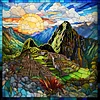 Machu Picchu, Peru-11CT Stamped Cross Stitch 50*50cm(glass painting cross stitch)