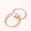 Cream White Weave Pearl Catering Napkin Ring