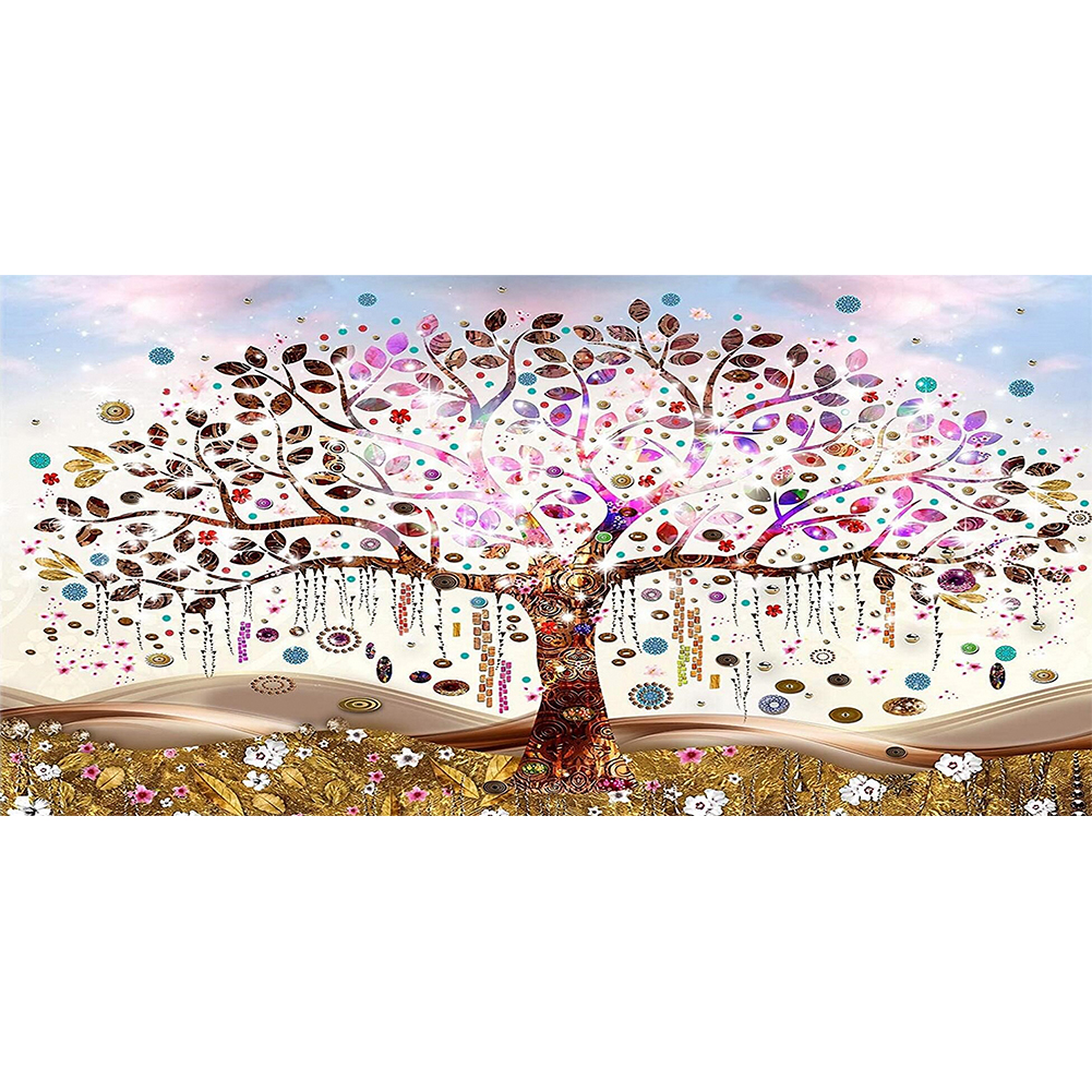 

80*40CM - Round Drill Diamond Painting - Tree of Life, 501 Original