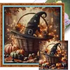 Halloween Witch Hat-11CT Stamped Cross Stitch 45*45cm tapestrymarket