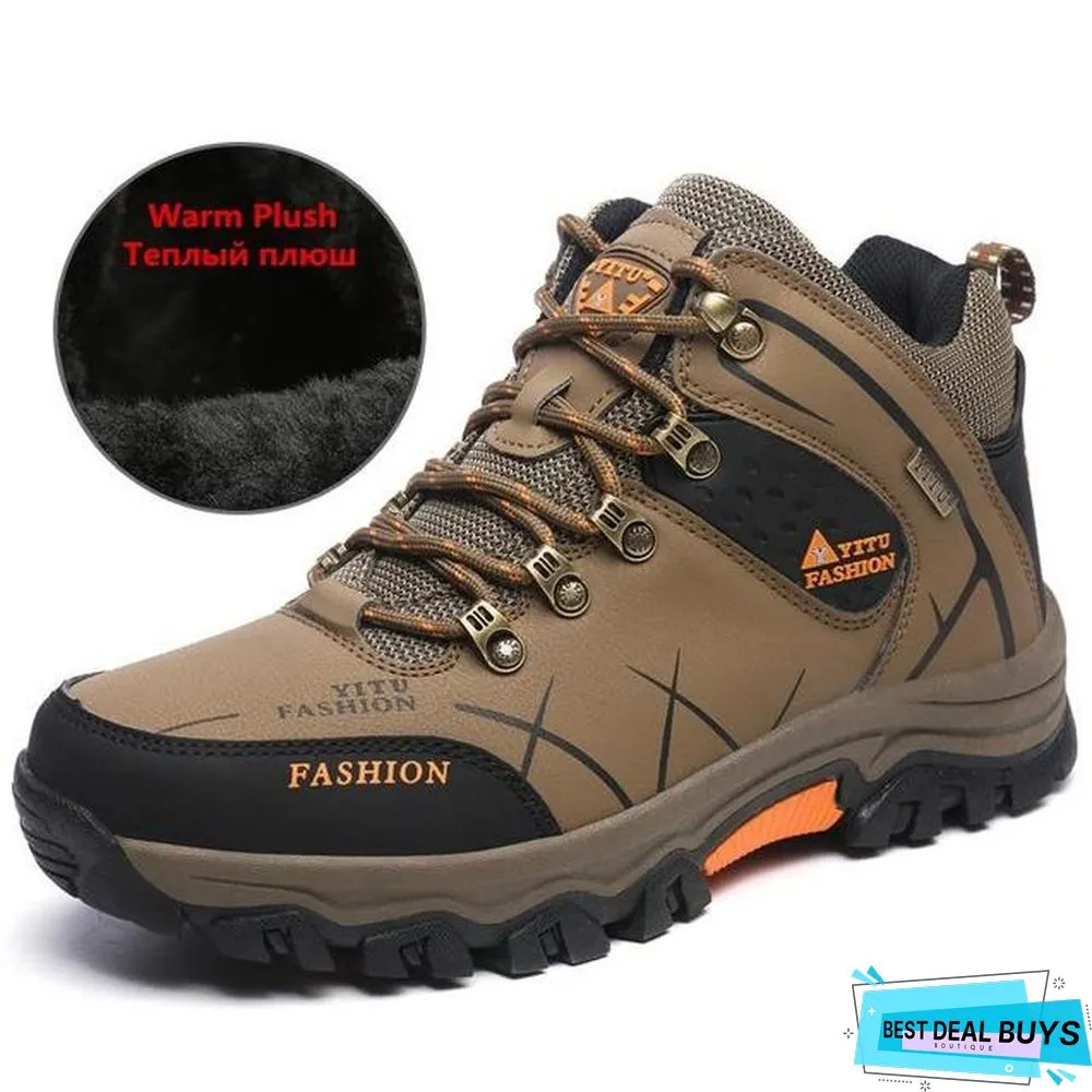 Men Winter Snow Boots Super Warm Men's Boots Waterproof Sneakers Outdoor Male Hiking Boots Work Shoes