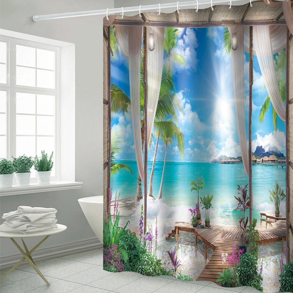 A Tornado Cloud Level 3D Shower Curtain Waterproof Fabric Bathroom  Decoration