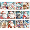 12Pcs Diamond Painting Snowman Greeting Card Set with Envelope