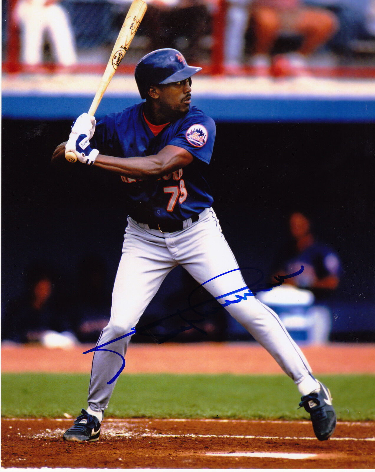 GARY THURMAN NEW YORK METS ACTION SIGNED 8x10