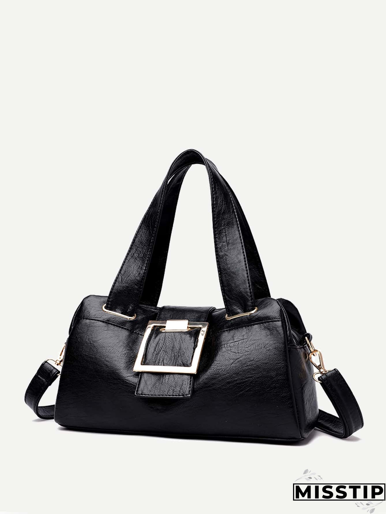 Minimalist Buckle Detail Satchel Bag