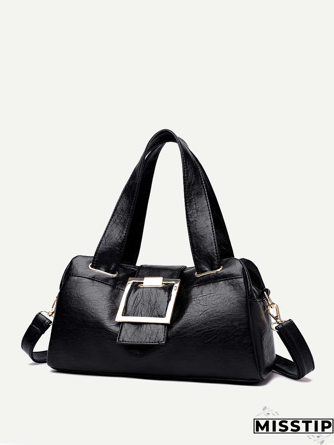 Minimalist Buckle Detail Satchel Bag