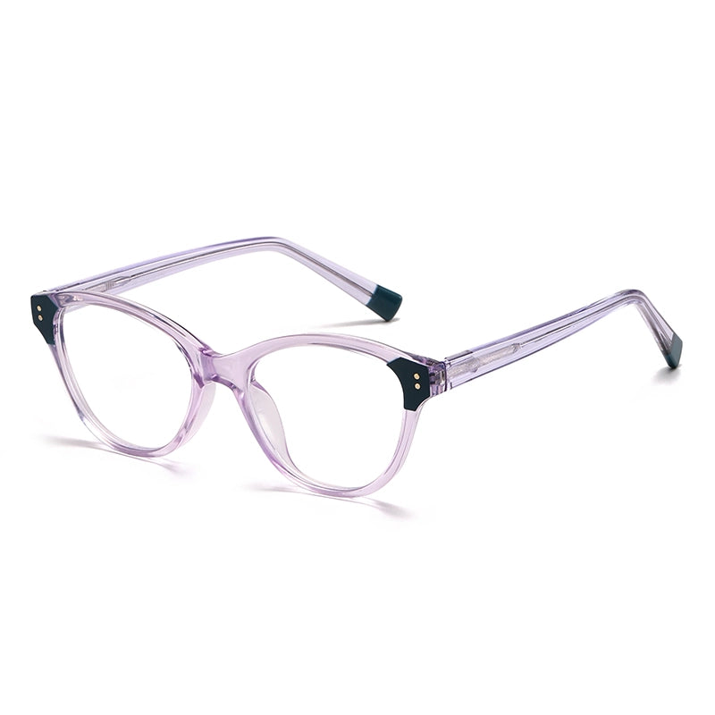 Pastoral Geometric Leopard Pc Oval Frame Inlaid Acrylic Full Frame Optical Glasses