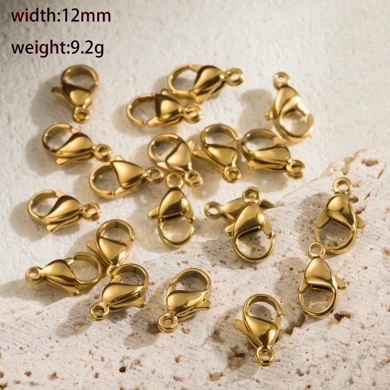 1 Set Stainless Steel 18K Gold Plated Polished Lobster Clasp