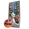 Chat et fleur - perceuse ronde peinture diamant - 40*70cm (grande taille)
