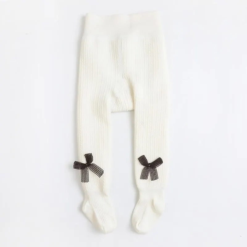 1 to 12 Years Super Warm Tights In Winter Cute Bowknot Kids Pantyhose With Fleece Inside Thicken Kids Pantyhose For Baby