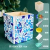Glass Mosaic Art DIY Kit With Wood Pen Holder Square Crystal Mosaic Supplies Art Kit 