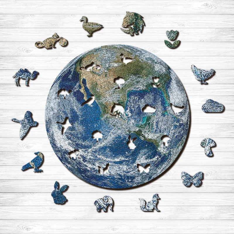 Jeffpuzzle™-Jeffpuzzle™Earth Wooden Jigsaw Puzzle