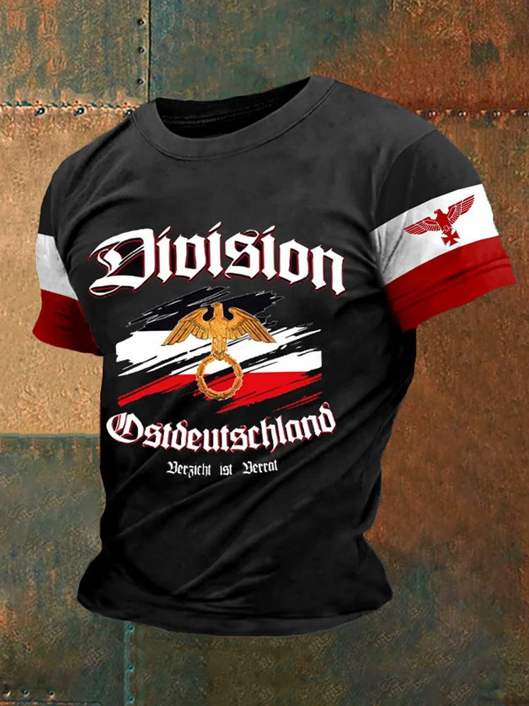 Herren Division Ost deutschland bedrucktes Kurzarm-T-Shirt