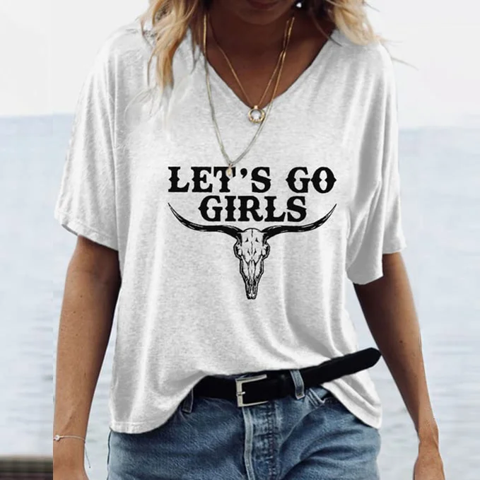 Western Let's Go Girls Casual T-Shirt