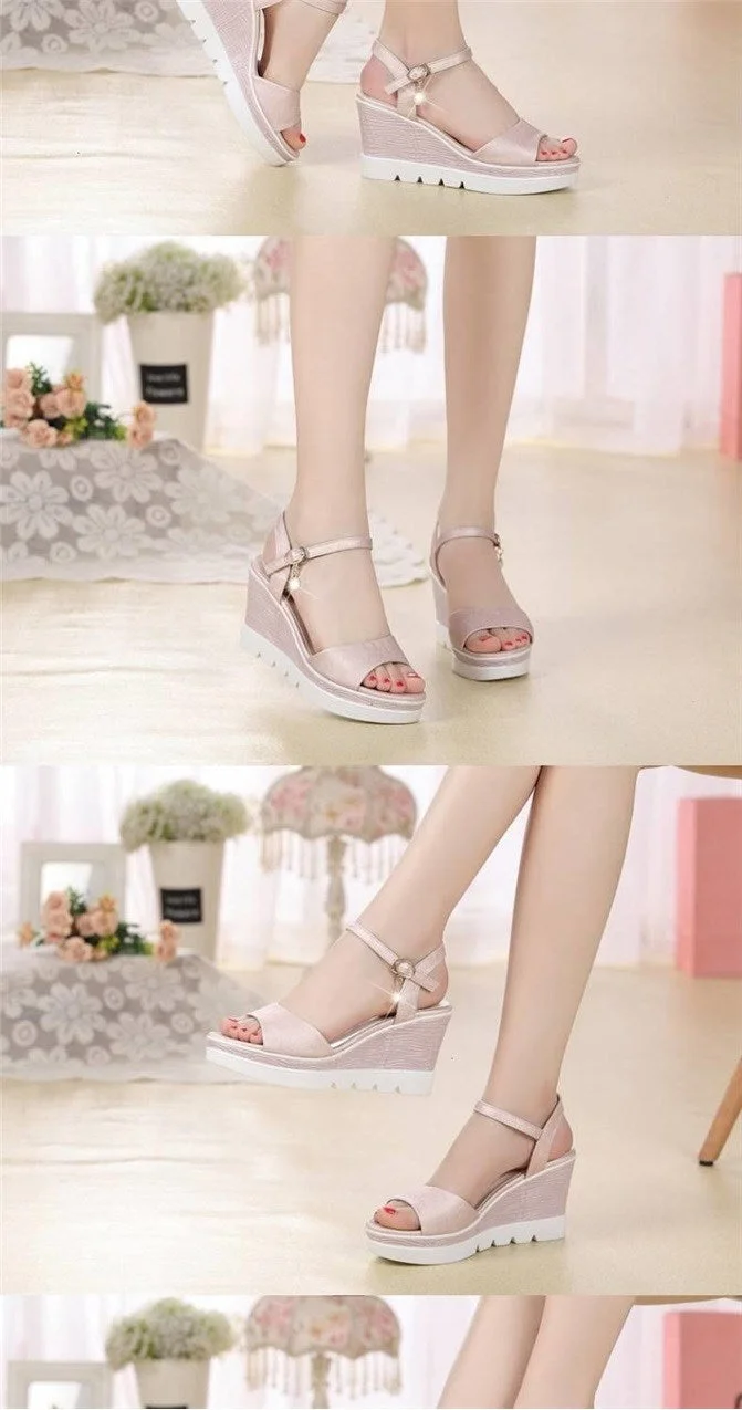 Size 35-40 2022 New Novelty Summer Female Sandals Women's Wedges Super High Heels Shoes Woman Collocation Daily Dress Shoes W303