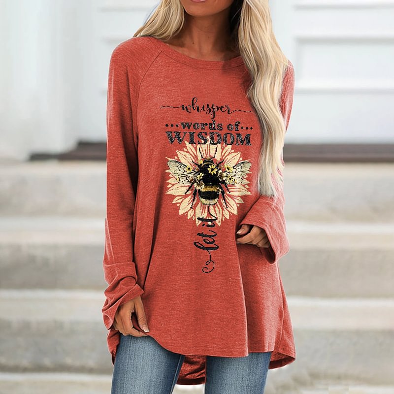 Whisper Words Of Wisdom Printed Graphic Women's Tees