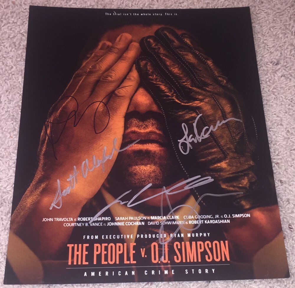 JOHN TRAVOLTA +4 CAST SIGNED AUTOGRAPH THE PEOPLE VS. OJ 11x14 Photo Poster painting w/PROOF