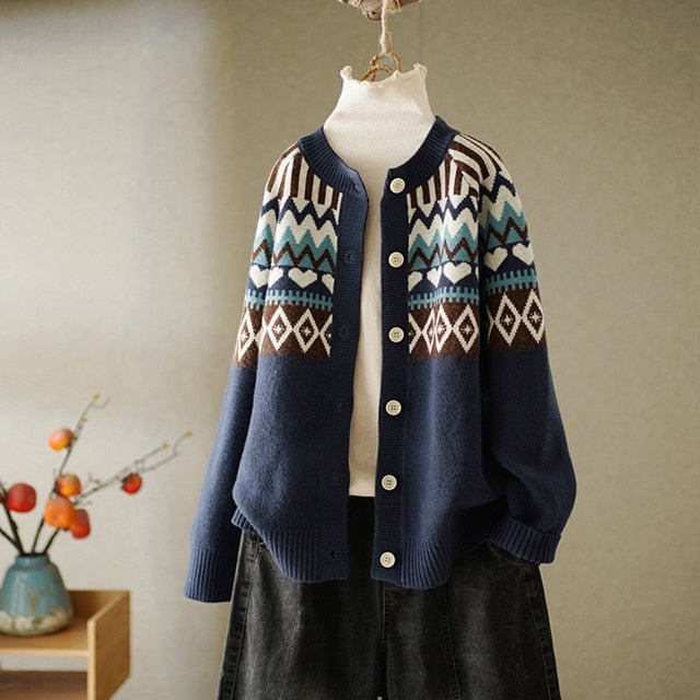 Vintage Knitted Cardigans Women's Sweater Kawaii Autumn Winter Korean Cardigan Long Sleeve Clothes Tops 2021 New Chic Outerwear