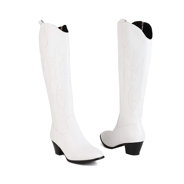 Women's Western Cowboy Embroidered Boots