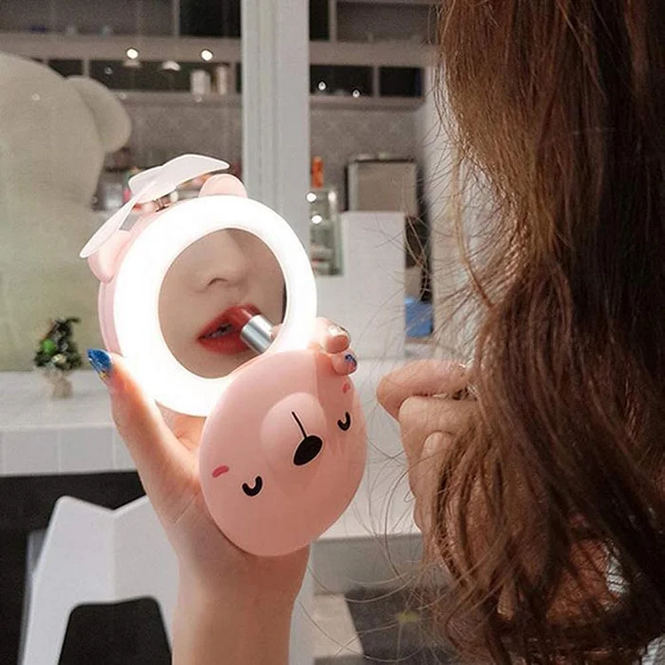 ?Hot Sale?Piggy LED Makeup Mirror Fan