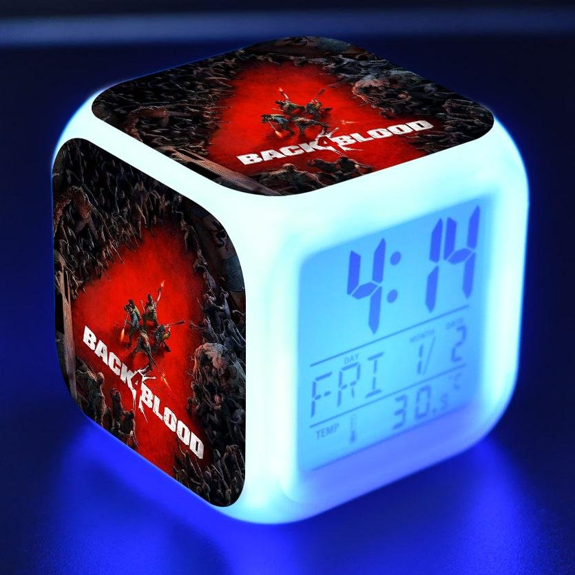 Back 4 Blood Digital Alarm Clock 7 Color Changing Night Light Touch Control Clock for Kids