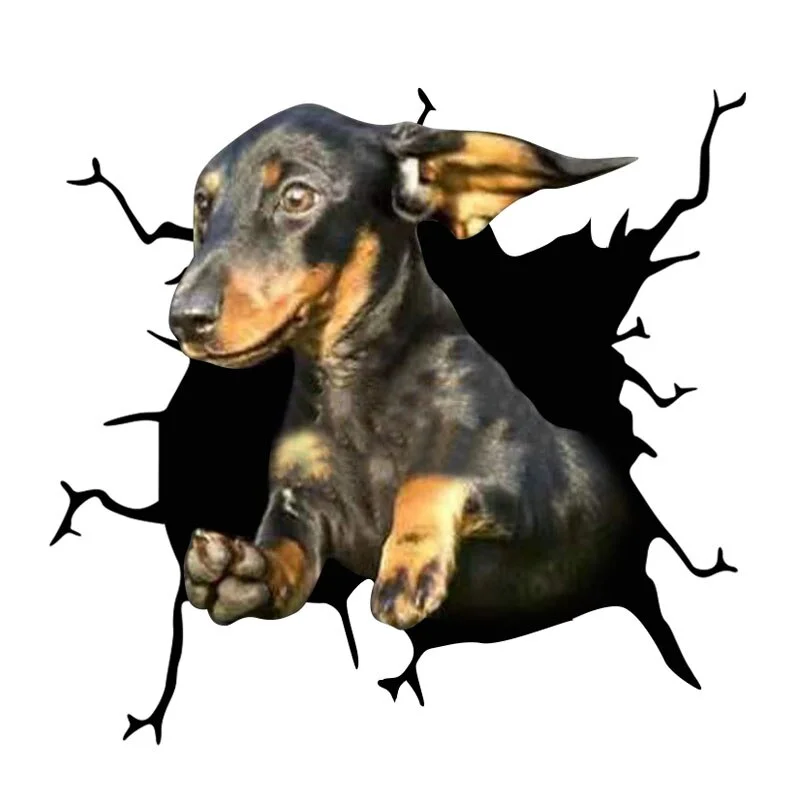 Electrostatic Glass Film Simulation Funny Car Window Sticker Dog Creative Broken Car Decorative Window Painting Waterproof