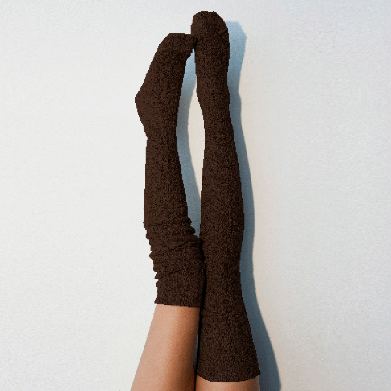 Solid Color Long Tube Knitted Over The Knee Socks