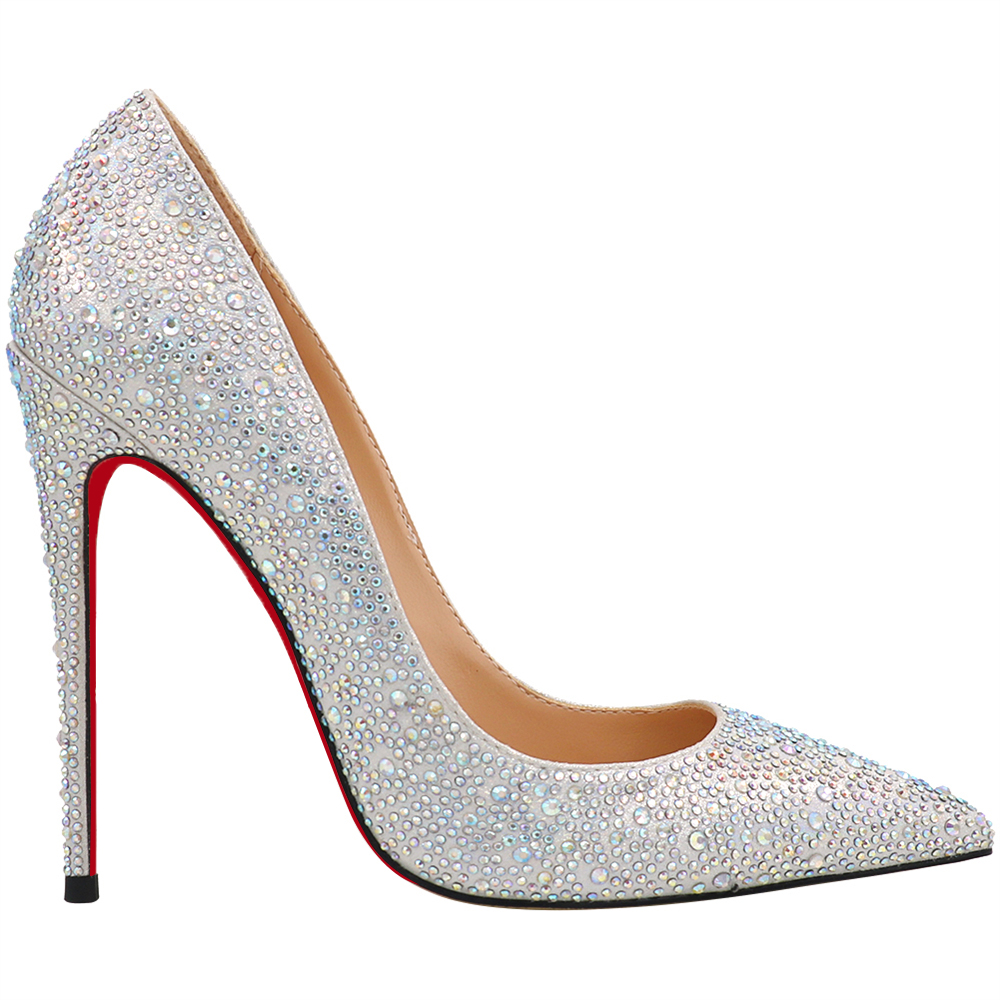 120mm Women's Classic Bridal Wedding Party Red Bottom Pumps Shine Closed Pointed Toe Heels-MERUMOTE