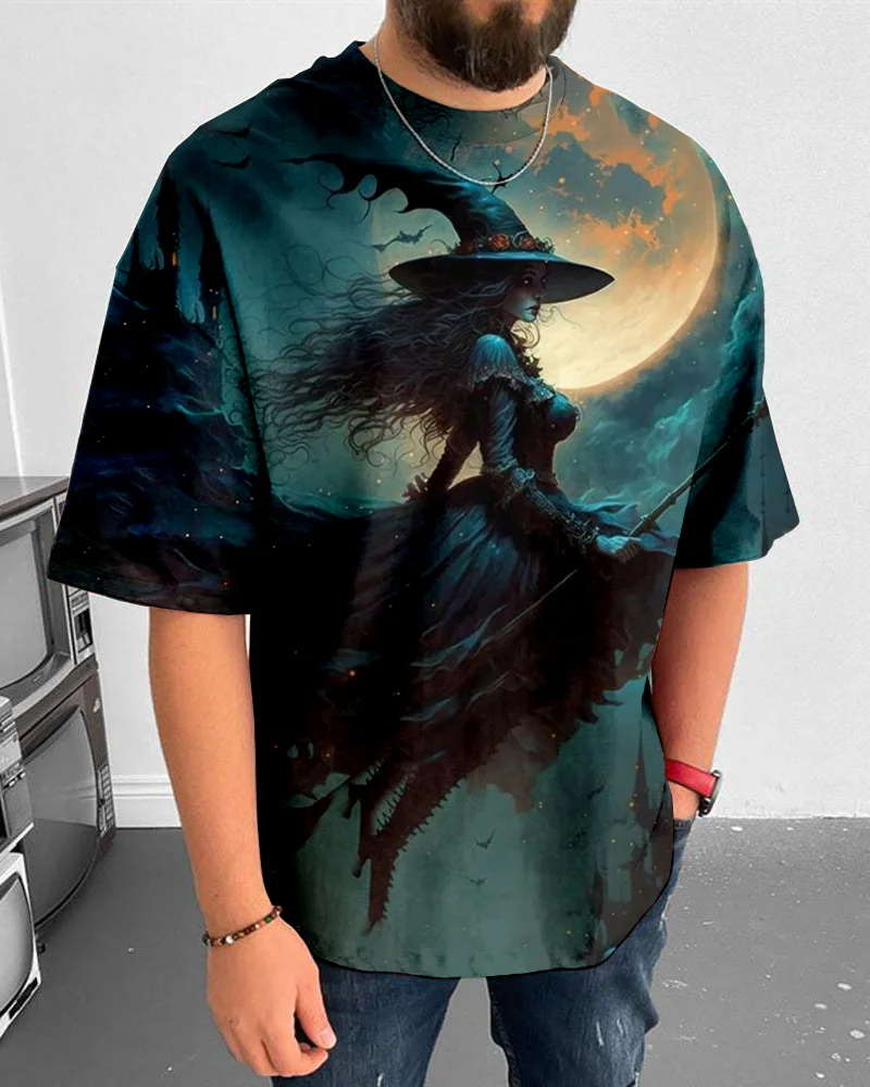 Suitmens Men's Halloween Witch Short Sleeve T-Shirt 051
