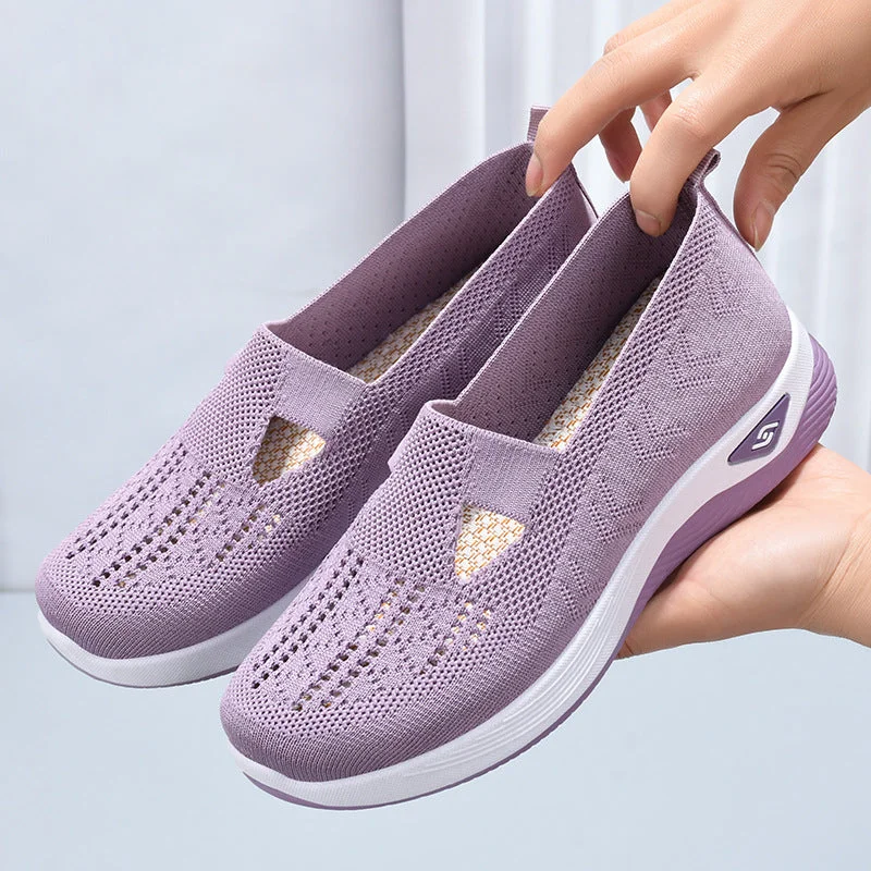Women's Slip On Wide Arch Support Breathable Elderly Walking Sandals Shoes