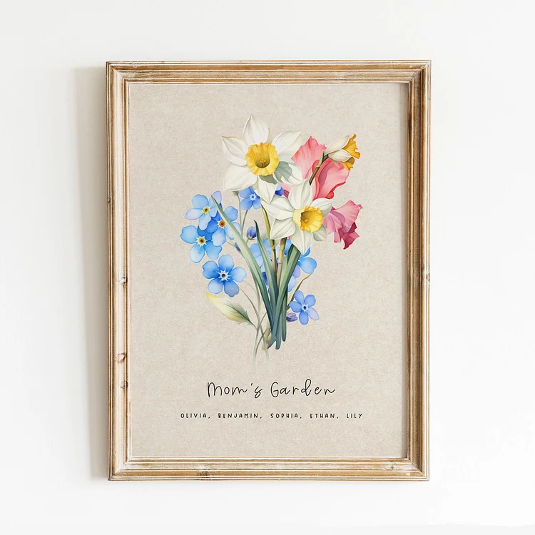 Customized Birthday Flower Wooden  Frame