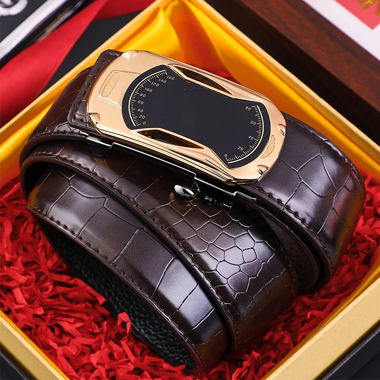 Men's Crocodile Pattern Automatic Buckle Belt