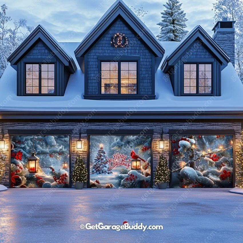 Cardinal's Christmas | Christmas Garage Door Cover
