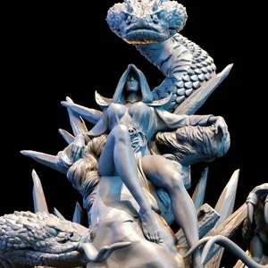 pornhint Pornhint Queen Of Serpents + NSFW version DnD Tabletop Games Wargames Miniature Beast Miniatures NSFW