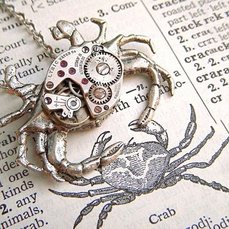 Fashion Steampunk Crab Watch Necklace