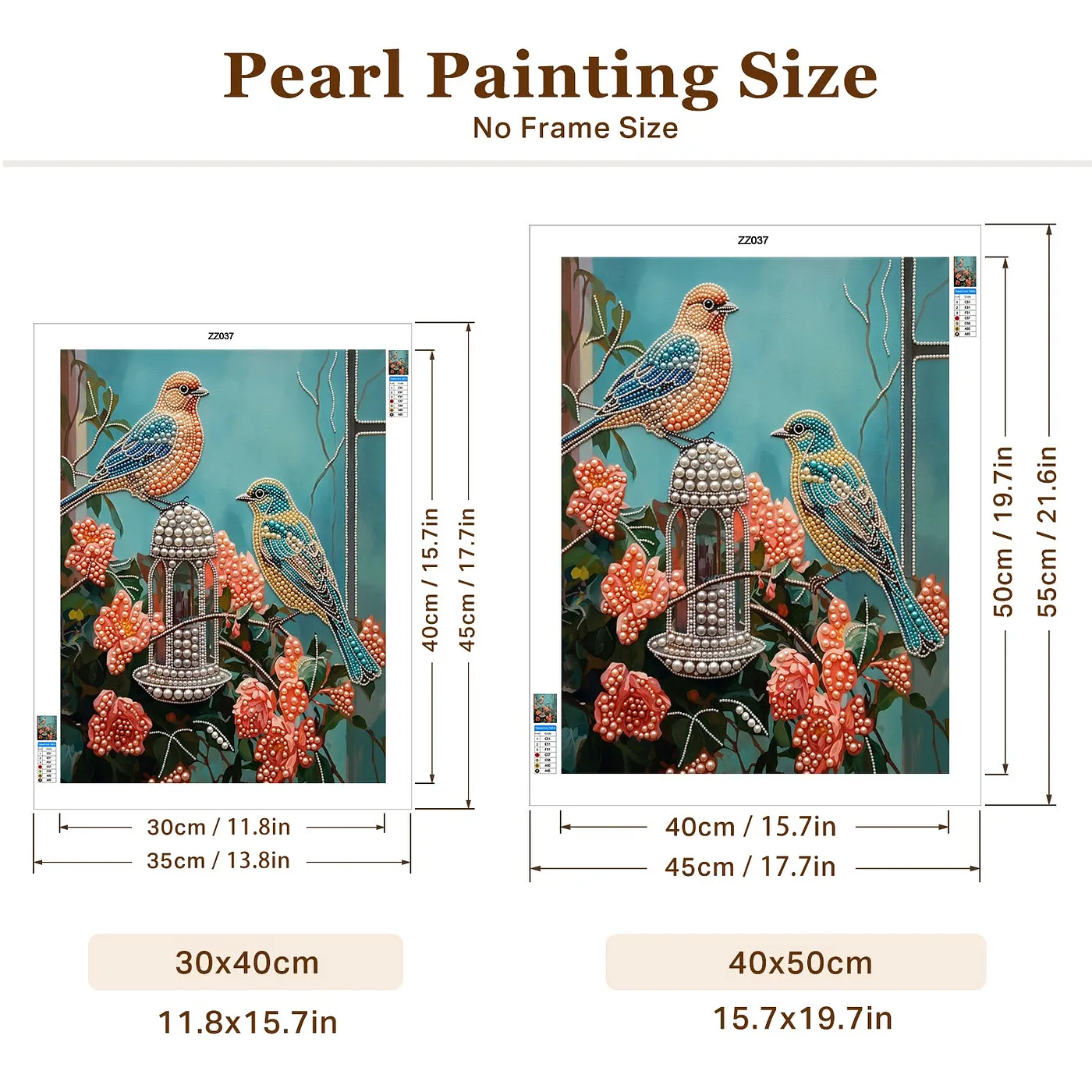 Hanging Birdcage Birds - Pearls Painting