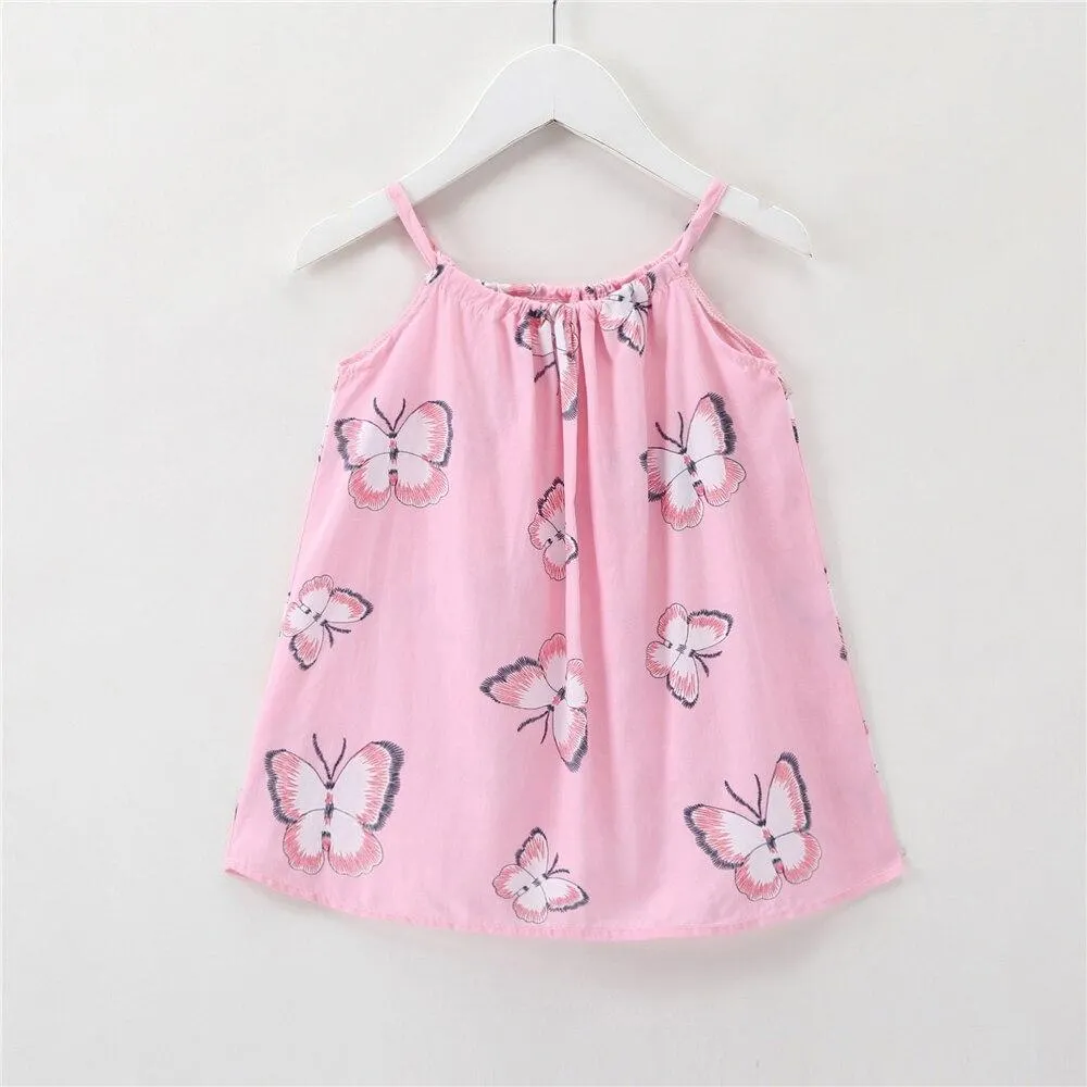 Baby Girls Dress Summer Kids Cute Sling Dresses Children's Clothes Toddler Girl Casual Sleeveless Princess Dress Infant Outfits