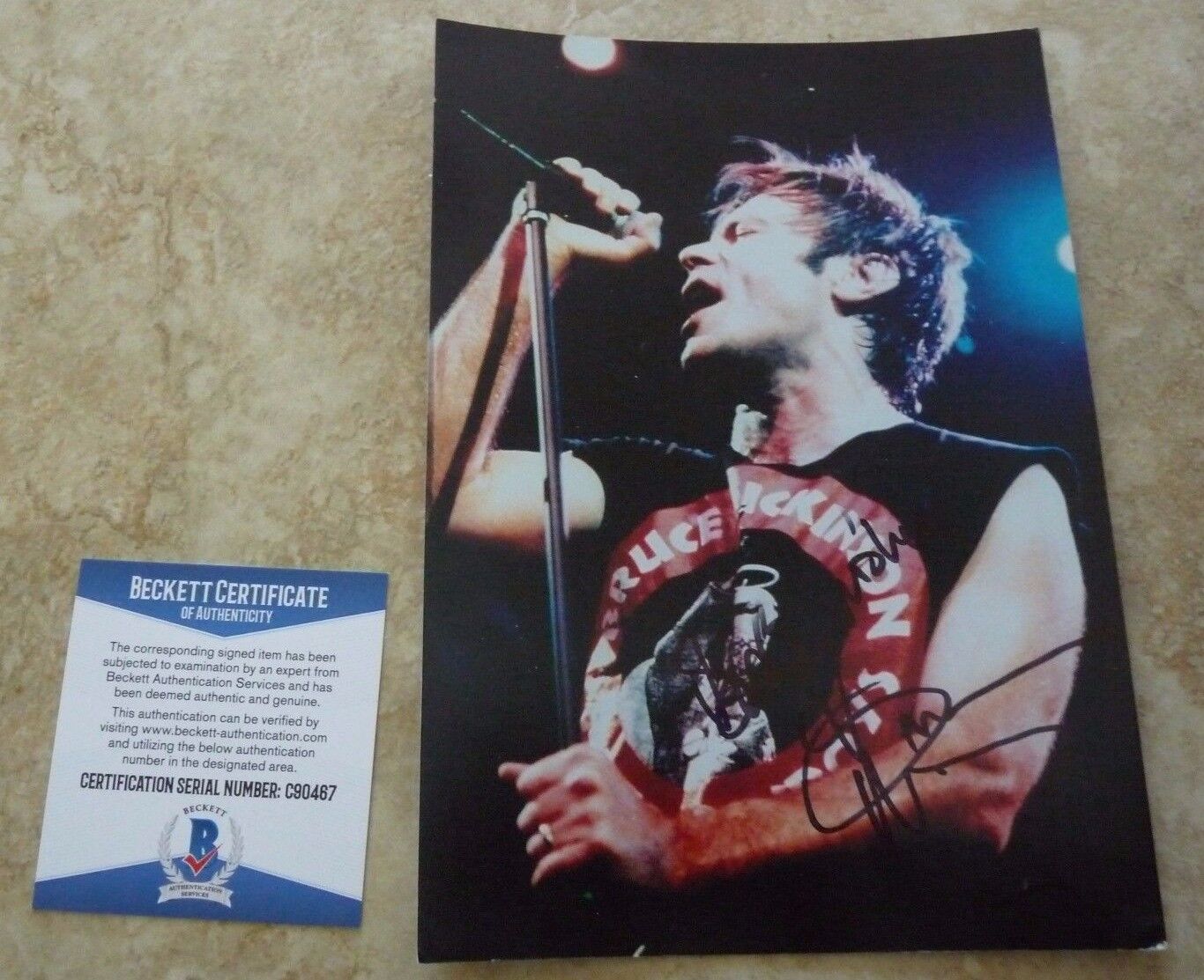 Bruce Dickinson Iron Maiden Signed Autograph 6x8.5 Photo Poster painting Beckett Certified