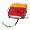 2Pcs Trailer Tail Lights 12V 26 LED Stop Tail Lights Submersible Boat Truck Lamp