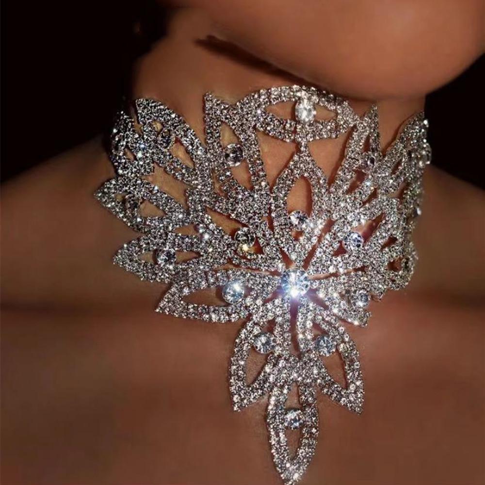 Bling Rhinestone Big Choker Women Necklace for Dinner Jewelry | Oxredo Shop Ramadan Sale