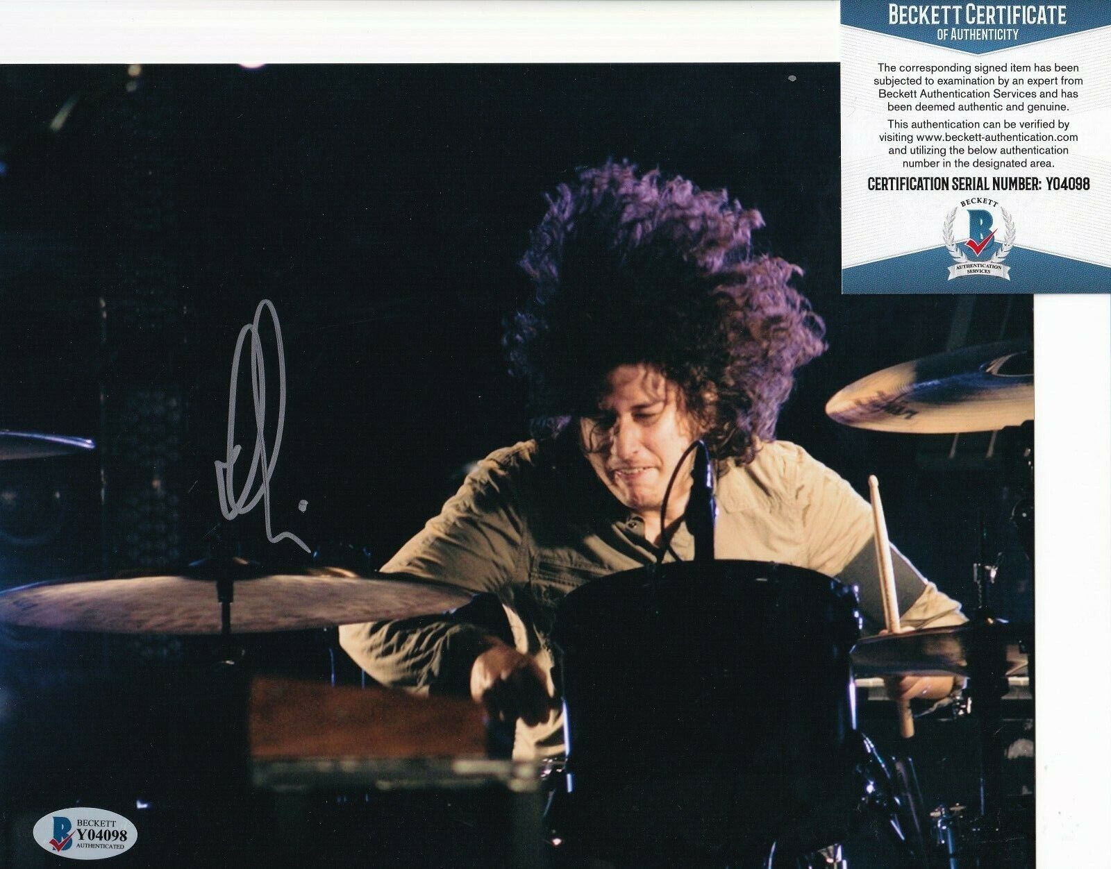 IIAN RUBIN signed (NINE INCH NAILS) DRUMMER 8X10 Photo Poster painting BECKETT BAS Y04098