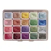 Peinture aquarelle nacr&eacute;e solide de 20 couleurs scintillantes