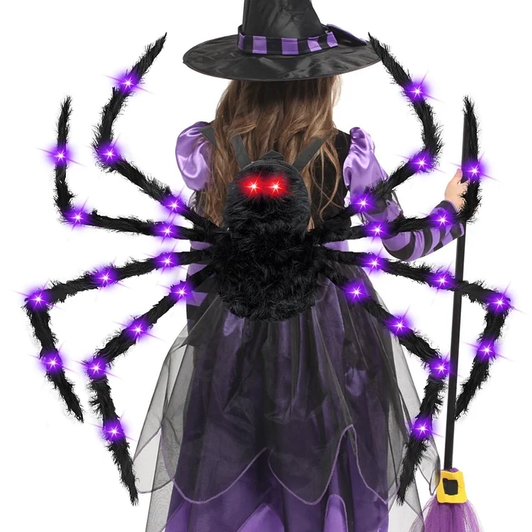Halloween Outdoor Decoration Spider, 59 Inch Light Up Giant Big Spider