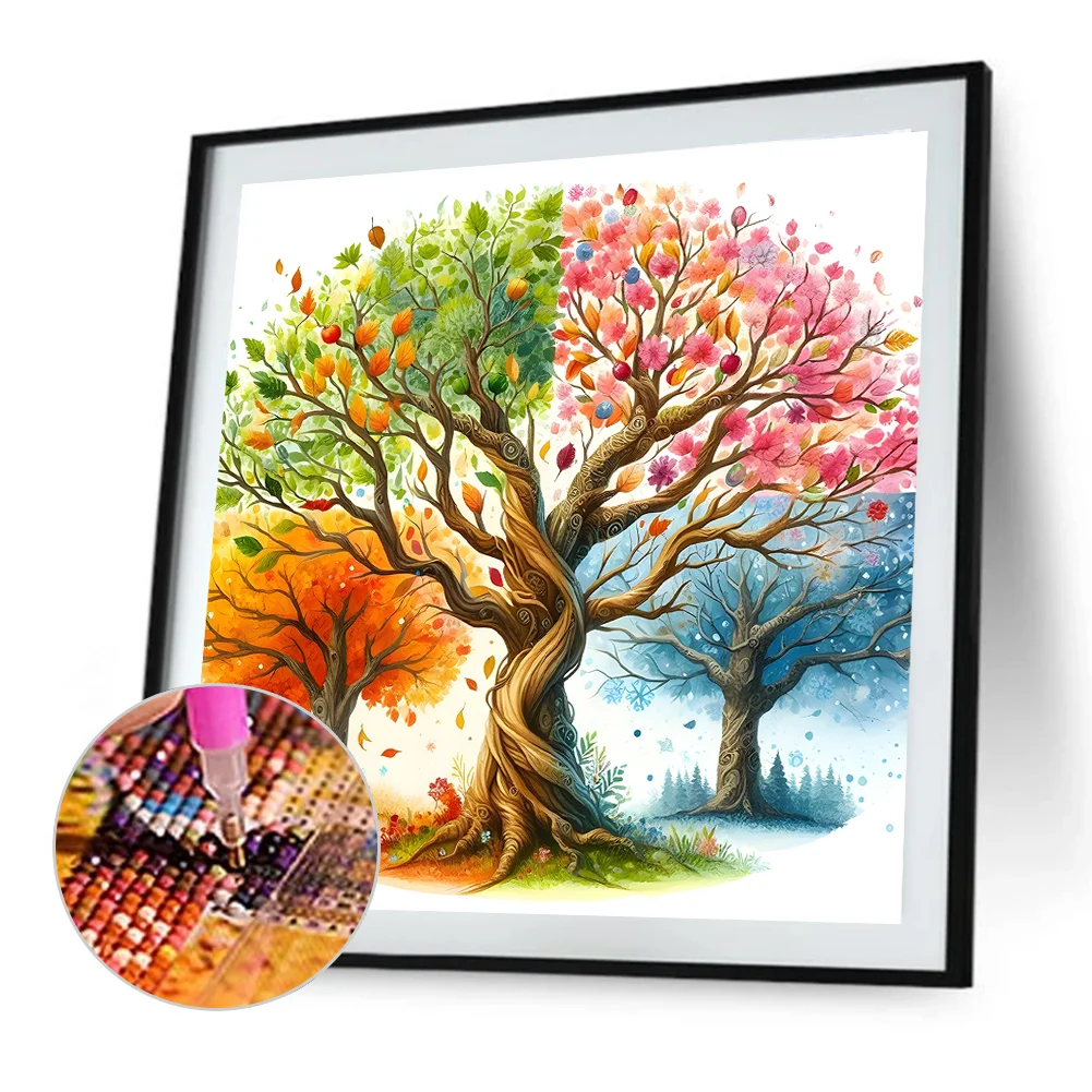 Diamond Painting - Full Round Drill - Four Seasons Tree(Canvas|40*40cm)