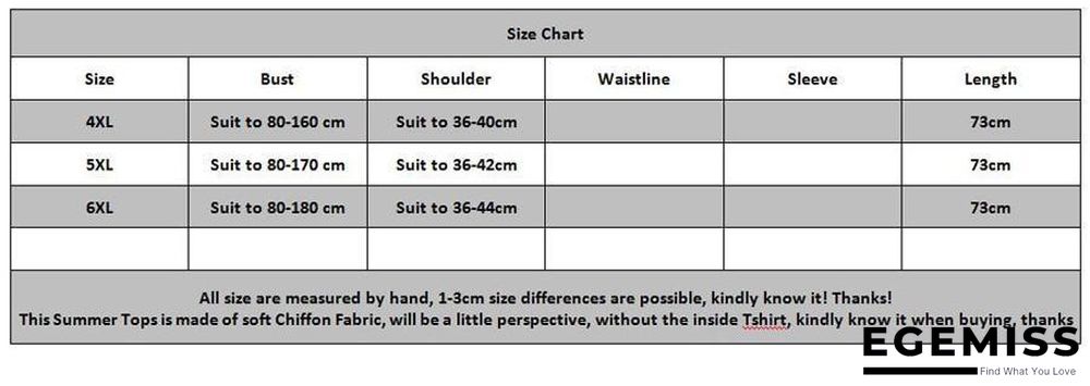 6XL Plus Size Women Batwing Sleeve Casual Chiffon Tops Blouses | EGEMISS