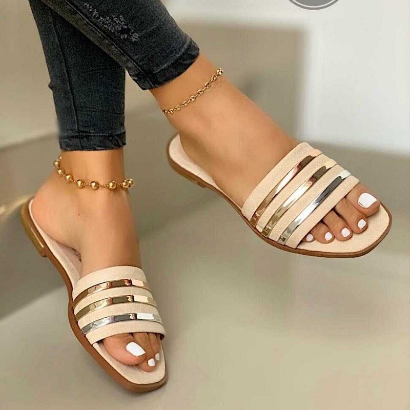 2020 Women Shoes Flat Slippers Summer Beach Sandals Sexy Open Toe Outdoor Ladies Slides Casual Flip Flops Big Size Zapatos Mujer
