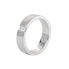 14K White Gold Men's Ring with Baguette Lab Diamond and Brushed Finish