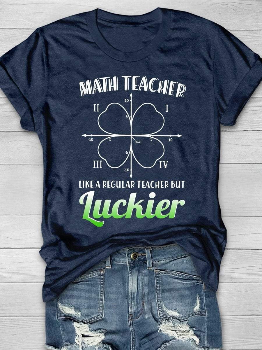 St.Patrick's Day Math Teacher Print Short Sleeve T-shirt